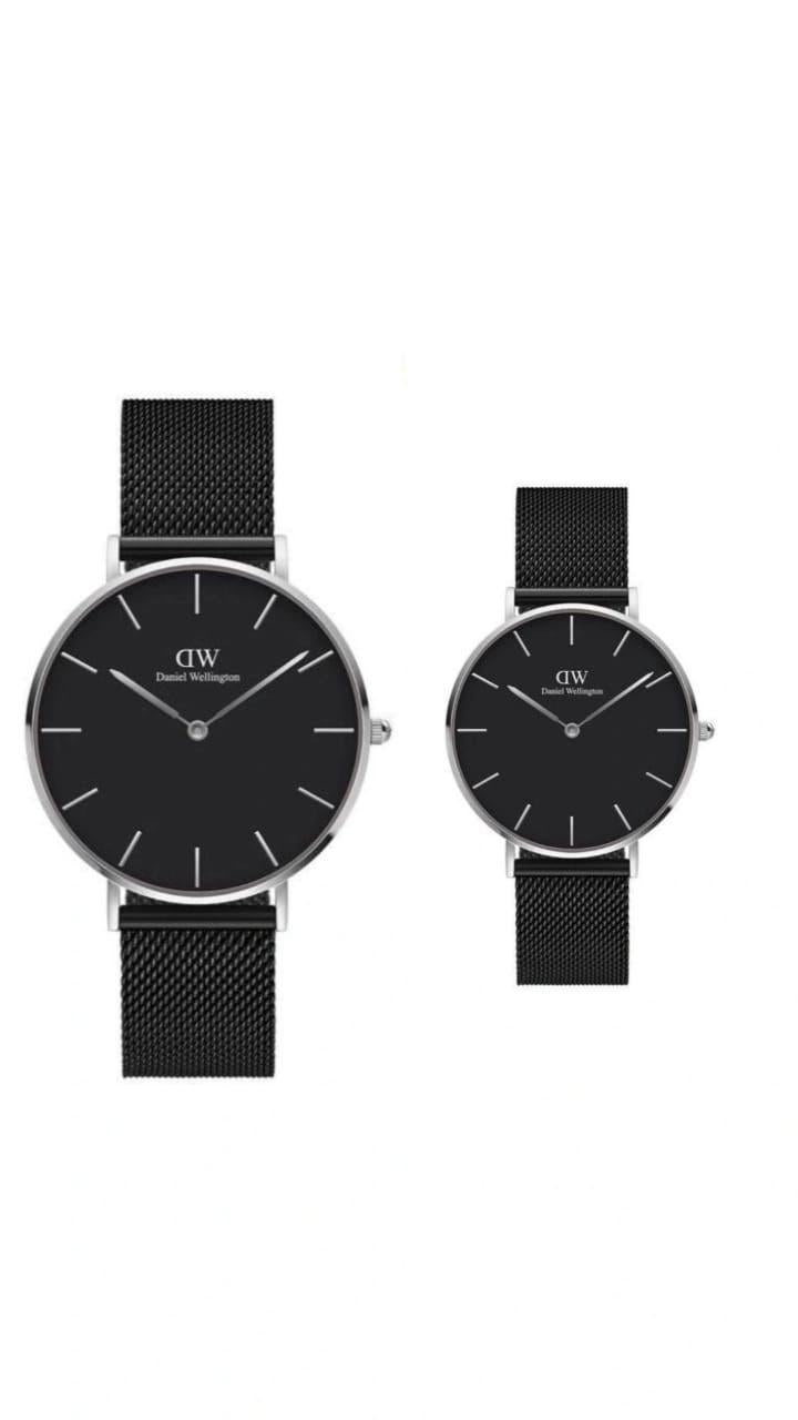 Daniel Wellington Classic Petite Couple Set | Black Mesh Edition
