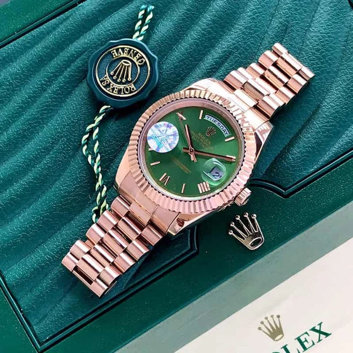 RX Day-Date 41 Rosegold in green Dail