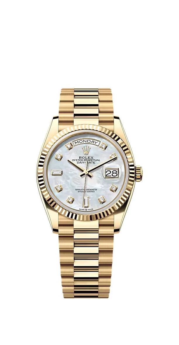 ROLEX 128238 Day-Date 36 Dial 18K Yellow Gold Watch Diamond