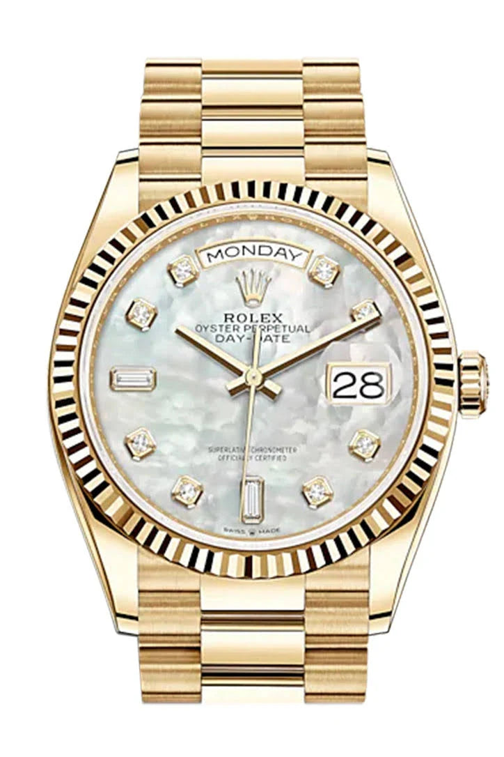 ROLEX 128238 Day-Date 36 Dial 18K Yellow Gold Watch Diamond